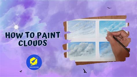 How to Paint Clouds by using Sponge, QTIP, Brush and Finger | Painting Clouds with Acrylic Paint ...