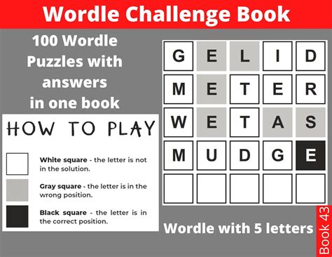 Wordle Challenge Book With 100 Wordle Puzzles and Their - Etsy | Book ...