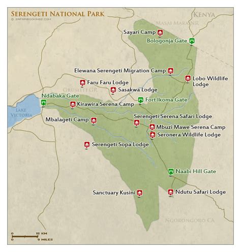 Serengeti Map – Detailed Map of Serengeti National Park