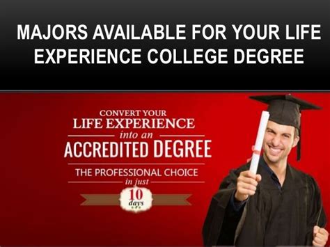 Majors available for your life experience college degree