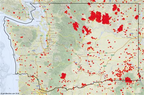 Map of Washington Wildfires in 2015