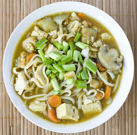 Kare Udon Soup with Tofu and Mushrooms - Partial Ingredients