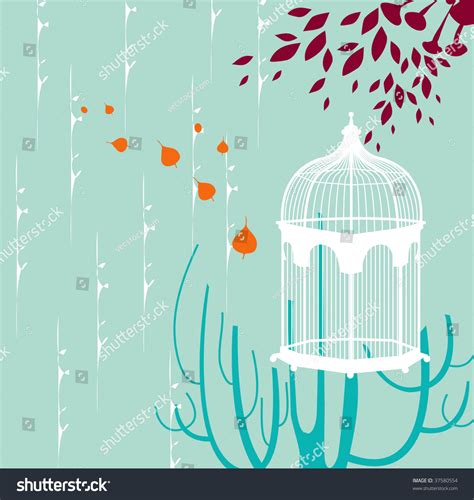 Vintage Birdcage Wallpaper Stock Vector Illustration 37580554 : Shutterstock