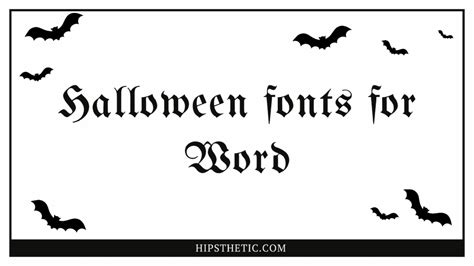 Halloween Fonts for Word - Hipsthetic