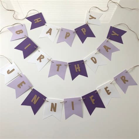 Purple Birthday Banner Purple Banner Personalized Banner | Etsy