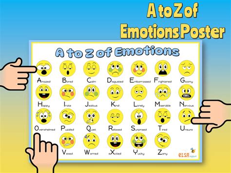 A to Z of emotions of poster - Elsa Support