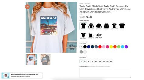 You Can Already Buy A T-Shirt Of Travis Kelce And Taylor Swift In His Chevelle