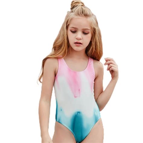 Belly Cover One-Piece Gradient Color Girl Bikini Children′s Swimwear ...