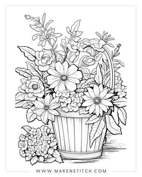 Free Printable Coloring Book Pages Of Flowers | Best Flower Site