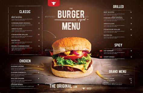 Burger Menu | Burger menu, Burger, Food menu