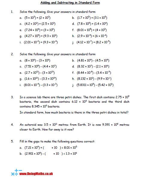 Writing Equations In Standard Form Worksheet Pdf - Tessshebaylo