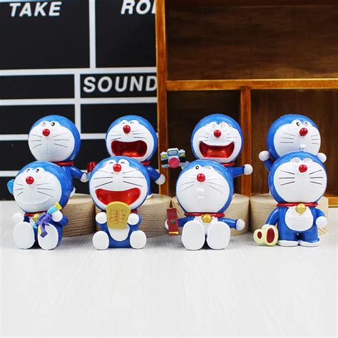 8pcs/lot Anime Cartoon Classic Toy Doraemon PVC Figure Toys Mini Dolls Great christmas Gifts 4cm ...