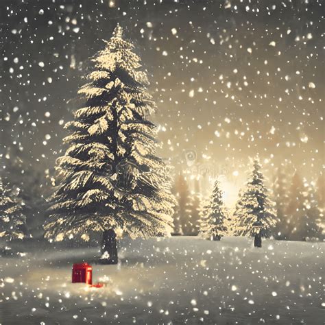 Snowy Winter Christmas Scenery · Creative Fabrica