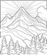 Easy Mountain Coloring Pages sketch template