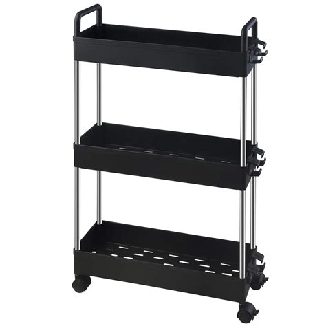 Buy Ronlap 3 Tier Slim Storage Rolling Cart, Plastic Slide Out Storage ...