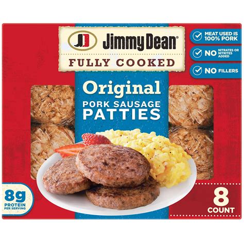 Jimmy Dean Fully Cooked Pork Breakfast Sausage Patties - Original, 8 ct ...