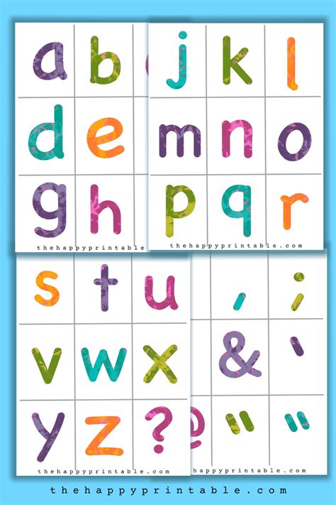 alphabet flashcards uppercase lowercase punctuation the happy ...