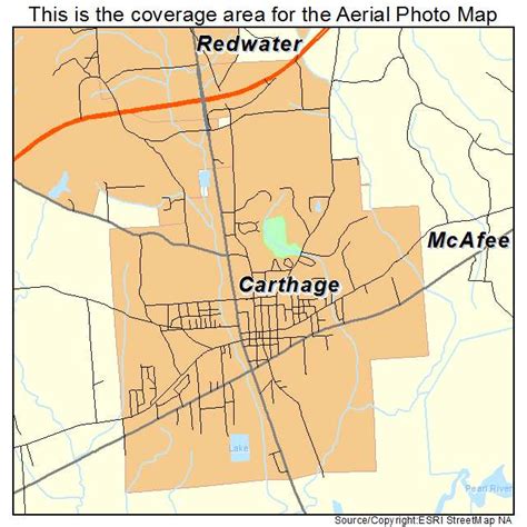 Aerial Photography Map of Carthage, MS Mississippi