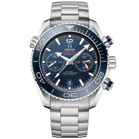 Men's Omega Seamaster Planet Ocean Blue Dial Chronograph Watch - Item ...