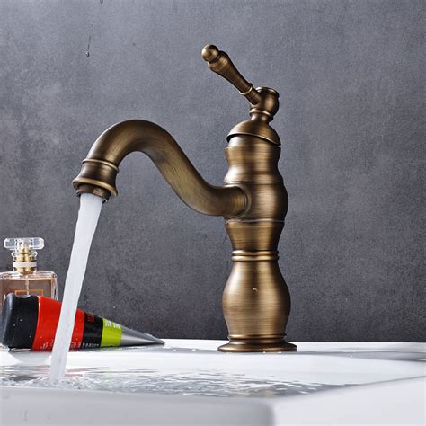 Antique Brass Bathroom Faucets Single Handle – Everything Bathroom