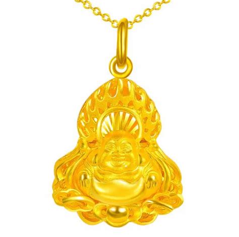 New Authentic 24k Yellow Gold Pendant 3D Buddha Pendant 6.20g-in Pendants from Jewelry ...