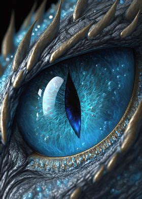 'Blue dragon eye' Poster by Arturo Vivo | Displate