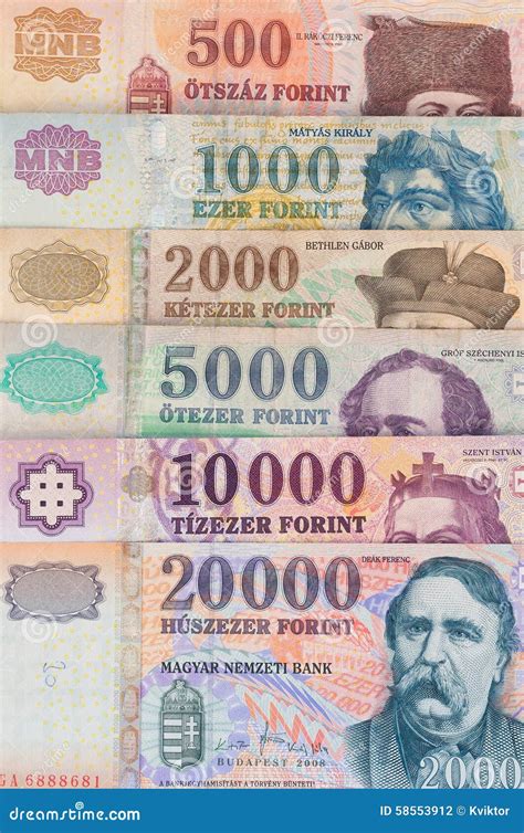 Hungarian Forint Banknotes - Background Stock Photo - Image of market, income: 58553912