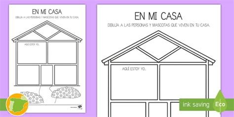 Ficha de actividad: En mi casa (Teacher-Made) - Twinkl