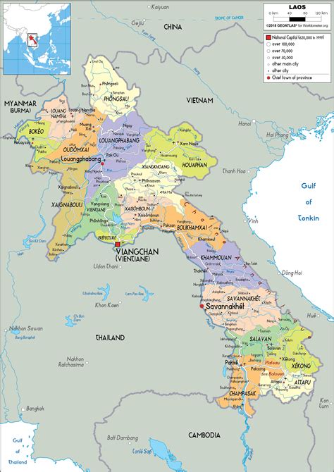 Laos Map (Political) - Worldometer