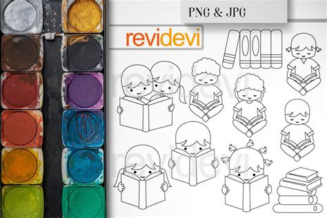 Reading Coloring Graphic by Revidevi · Creative Fabrica