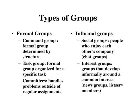 PPT - Types of Groups PowerPoint Presentation, free download - ID:1211113