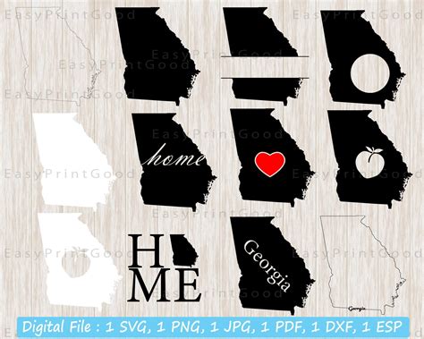 12 Georgia Svg Georgia State Outline Svg Georgia Map - Etsy