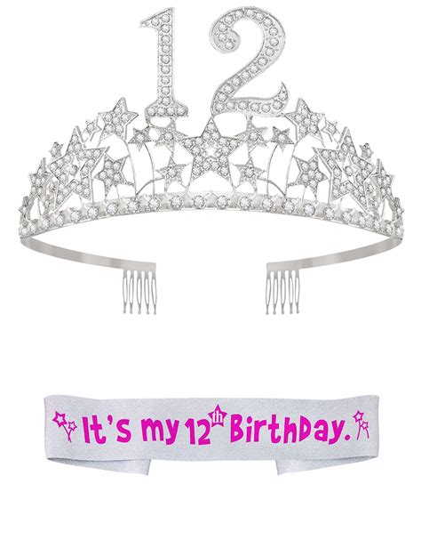 12th Birthday Gifts for Girls, 12th Birthday Tiara and Sash, 12th ...