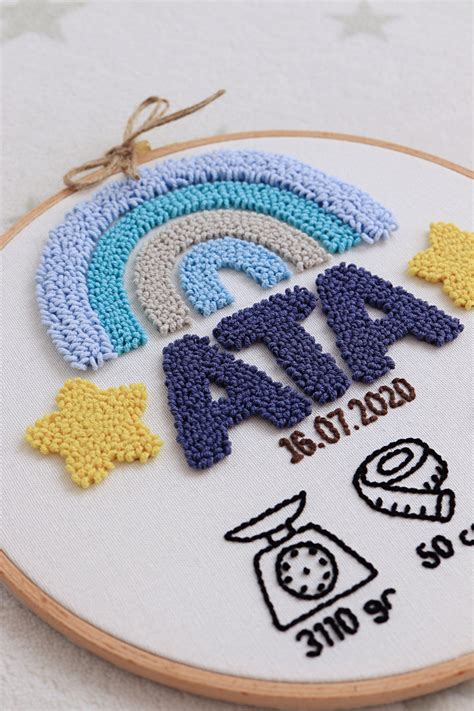 Birth Announcement Embroidery Design Personalized Name - Etsy