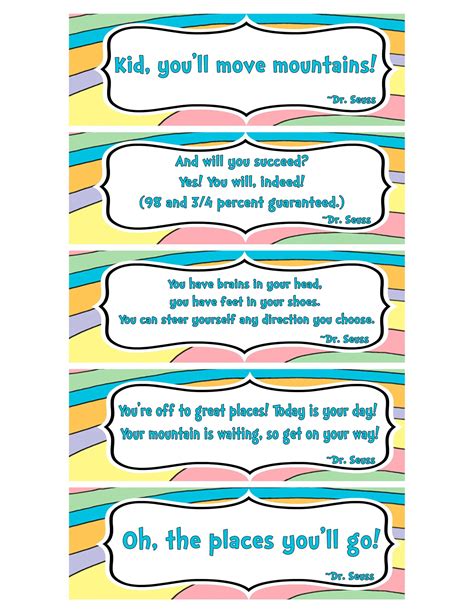 Printable Bookmarks with Famous Quotes from Dr. Seuss