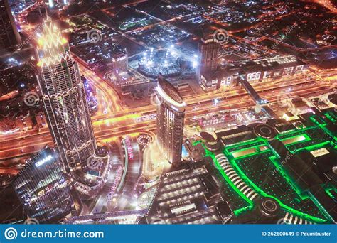 Night View from Burj Khalifa Dubai Editorial Stock Image - Image of ...