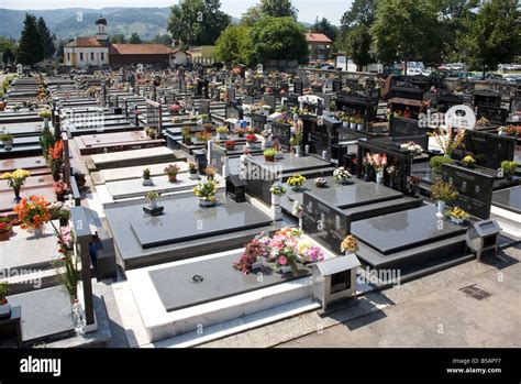 Orthodox Christian graveyard in Banja Luka Republic of Srpska in Bosnia and Herzegovina Stock ...