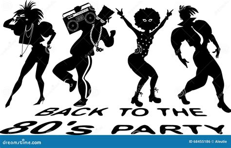 Back To the 80s Dance Party Stock Vector - Illustration of shoulder ...