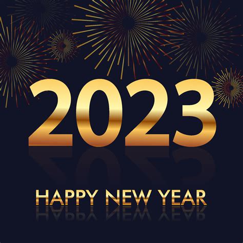 Happy New Year 2023 illustration with Fireworks black Background ...