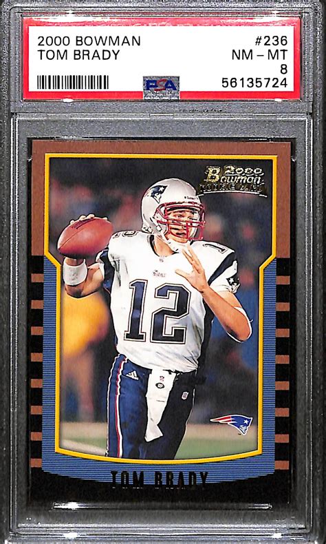 Lot Detail - 2000 Bowman Tom Brady #236 Rookie Card Graded PSA 8