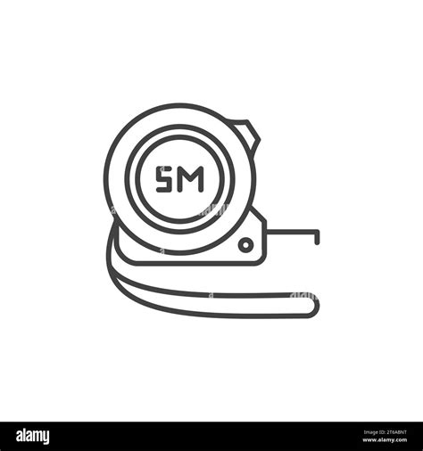 Measuring Tape 5 meters vector concept icon or symbol in thin line style Stock Vector Image ...