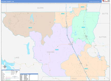 Colusa County, CA Wall Map Color Cast Style by MarketMAPS