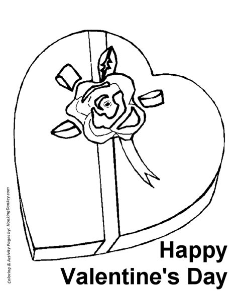 Valentine's Day Hearts Coloring Pages - A big heart-shaped box of candy ...