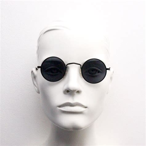 80s Round Vintage Sunglasses. Small Matt Finish Black 20's - Etsy