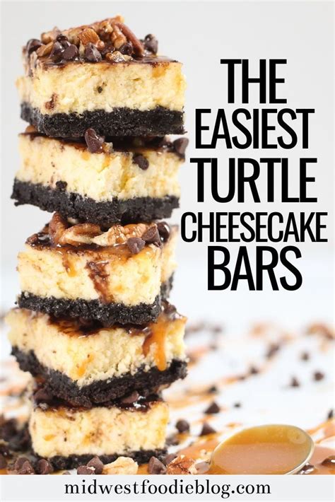 The Best Turtle Cheesecake Bars | Recipe | Turtle cheesecake bars, Turtle cheesecake, Easy desserts