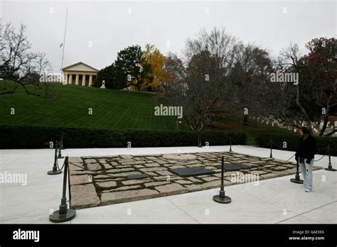 JFK Memorial at Arlington National Cemetery, Arlington, Virginia Stock ...