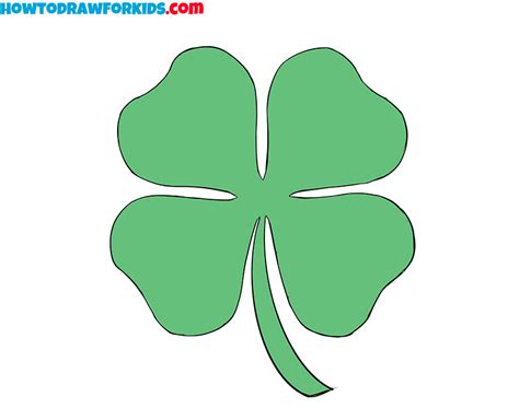 How to Draw a Four-Leaf Clover - Easy Drawing Tutorial For Kids