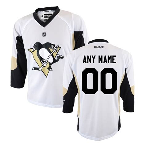 Reebok Pittsburgh Penguins Youth Replica Away Custom Jersey - White ...