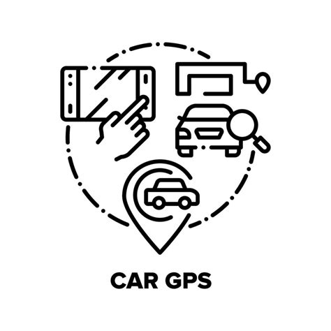 Car Gps Device Vector Concept Black Illustrations 17384498 Vector Art ...