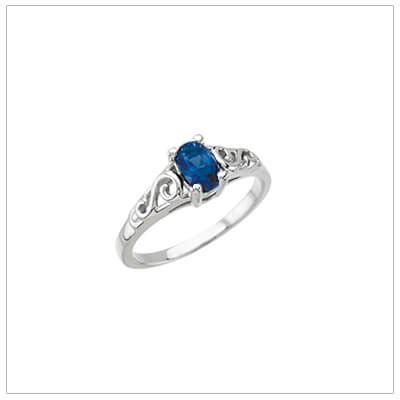 Sterling Swirl Birthstone Ring September -teen birthstone ring